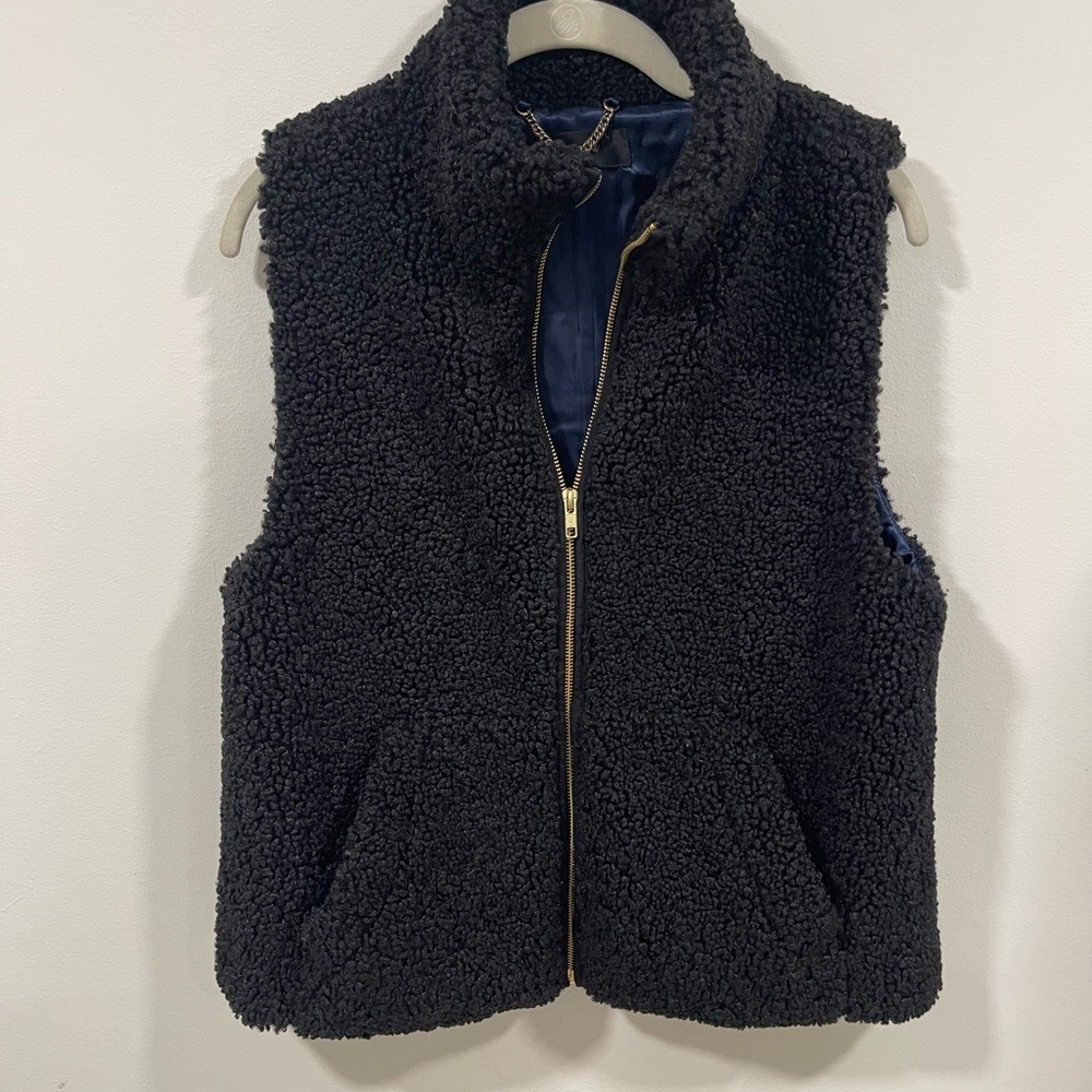 J.Crew Navy Sherpa Fleece Vest
